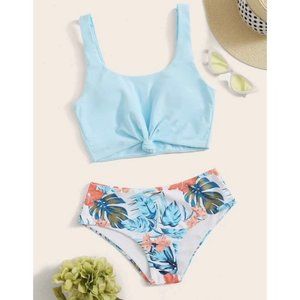 JUST ARRIVED! Light Blue and Floral 2pc Bikini Set